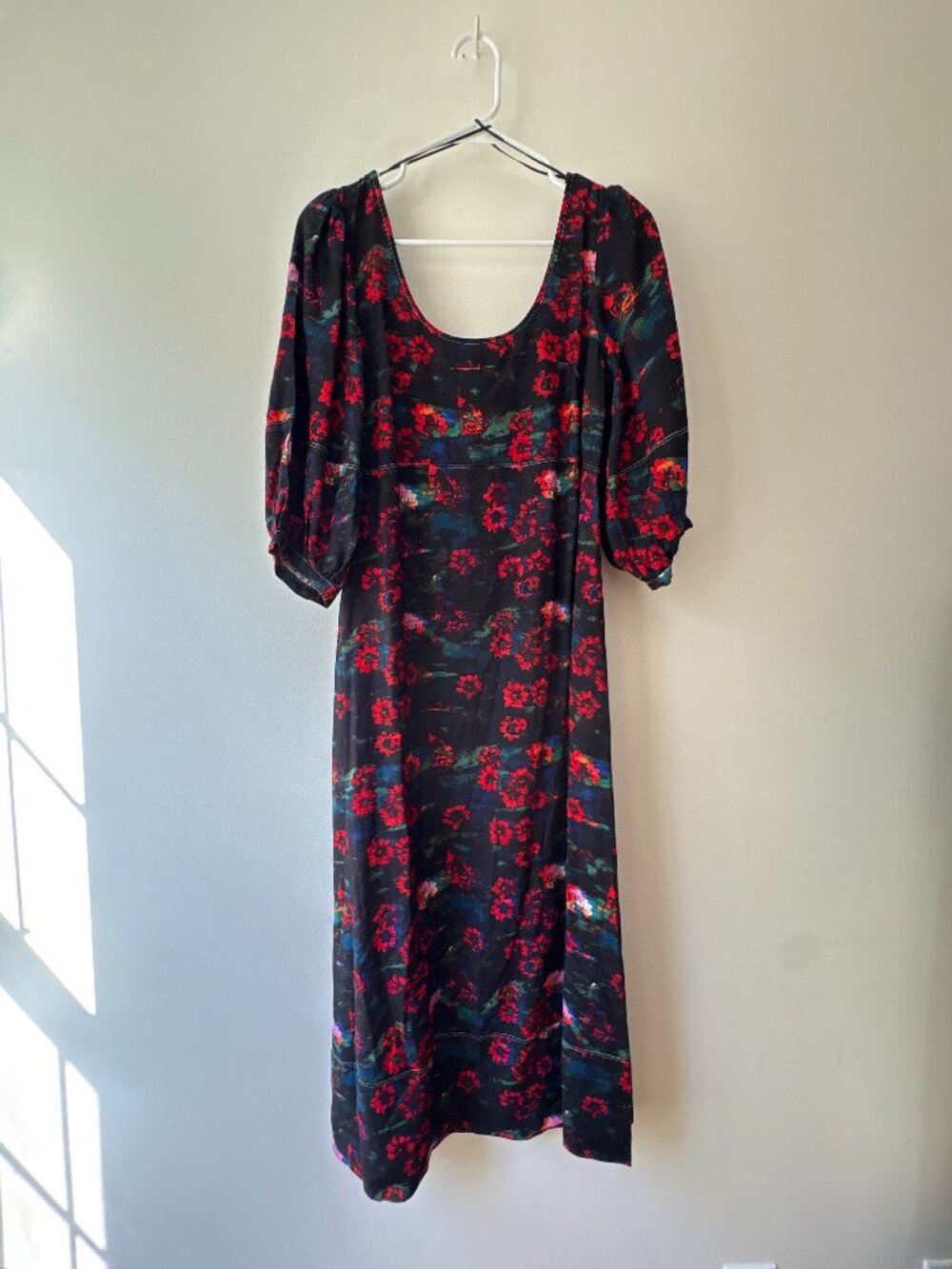 NWT Rachel Comey x Target Kodak Red Floral Puff Sleeve Midi Dress Size 4